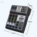 Audio Mixer DJ Mixer, Support Bt 5.0 USB Sound Board Mixing Console 48V Power for Phone,.
