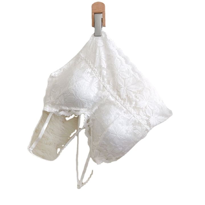French%20New%20Lace%20Beautiful%20Back%20Sling%20Bra%20Strap%20Latex%20Cup%20Comfortable%20Basic%20Wrapped%20Chest%20Outer%20Wear%20Slim%20Fit%20Sexy%20Vest%20-%20Image%205
