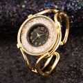 Women'S Watches Gold Diamond Quartz Bracelet Wrist Watch Big Dial Ladies Clock Stainless Steel Reloj Mujer Gift For Girlfriend.