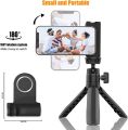 Magnetic Phone Hand Grip for Magsafe Handheld Bluetooth Handle with Remote Control Shutter and 1/4 Standard Screw Tripod Mount. 