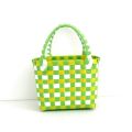 New Woven Bag Small Square Bag Plastic Vegetable Basket Bag Small Color Basket Photo Taking and Beach Bag Handbags for Women.