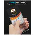 2PCS Vertical Hard Plastic Badge Holder Id Card Holders for Badges with Thumb Slot Design.