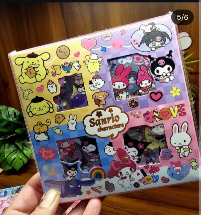 100Pcs%20Sanrio%20Kuromi%20Melody%20Cinnamoroll%20PET%20Transparent%20Waterproof%20Stickers%20Cartoon%20DIY%20Stationery%20Hand%20Ledger%20Sticker%20Gift%20-%20Image%202
