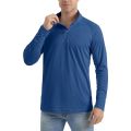 MAGCOMSEN UPF50 Men's T-shirt UV Sun Protection Long Sleeve Hiking Fishing Shirts Quick Dry 1/4 Zip Summer Pullover Workout Tops.
