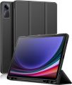 Smart Case For xiaomi redmi pad se 11 inch Tablet 2023 Cover with Pencil Holder,Soft TPU Smart Stand Back Cover Auto Wake/Sleep (Black-Blue).