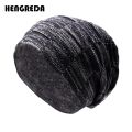 Winter Beanie Hat Men Warm Knit Hat Men Fashion Cap Winter Skull Cap with Thick Fleece Lined Winter Hats for Men. 
