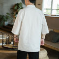 Summer Zen Clothes Chinese Cotton and Linen Handmade Buttonhole Loop Tang Suit Coat Improved Hanfu Placket Robe Lay Buddhist Clothes Tea Clothes for Men.