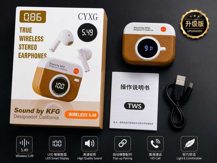 Q86%20TWS%20Wireless%20Earphones%20Bluetooth%205.3%20Stereo%20Sport%20Headphones%20Retro%20Camera%20Style%20Earbuds%20Compatible%20iPhone%20Android%20-%20Image%203