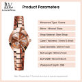 LouisWill Ladies Watch Fashion Quartz Watch Diamond Watches Steel Strap Watches 30M Waterproof Watch Thin Strap Watch Roman Numerals Dial Watches Luxury Design Watch Wristwatch With Dual Calender. 