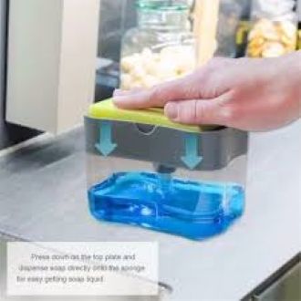 Liquid Soap Dispenser Soap Pump Sponge Caddy Holder Creative Hand Press Kitchen Dish Soap Dispenser with Washing Sponge