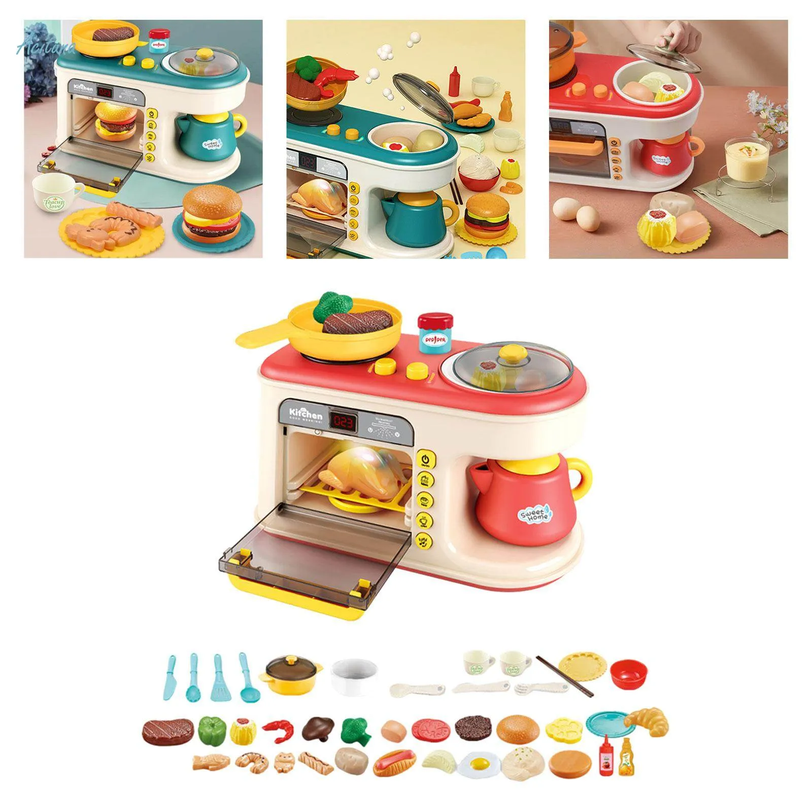 Kitchen Playset With Oven Food Cooking Playset For Sensory Birthday Party 4 Kitchen Playset With Oven Food Cooking Playset For Sensory Birthday Party