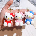 Kawaii Sanrio Hello Kitty Keychain Cartoon Doll Cute Kitty Pvc Key Chain Soft Rubber Car Key Ring Women Bag Pendant Girl Gift.