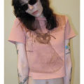 Graphic print crew neck T Women's Short-Sleeved Shirt. 