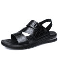 Summer new men's sandalsmen's cowhide beach shoes, casual men's shoes, thick-soled dual-purpose breathable non-slip slippers. 