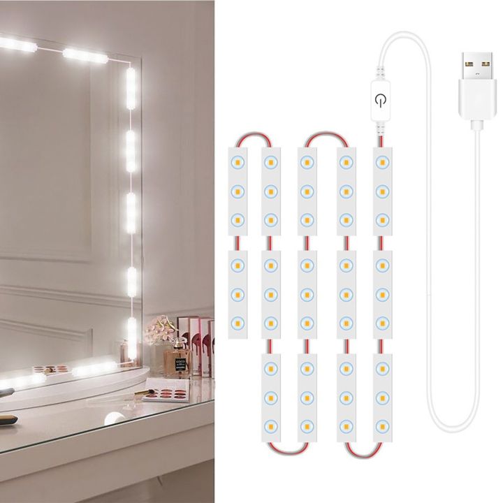 2-piece LED makeup mirror light USB trip light
