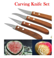 4PCS Stainless Steel Knife Set Carving Paring Multipurpose Knife With Wooden Handle.