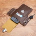 Men's Multifunctional Leather Organizer Waist Bag / Waterproof Phone Case for Keys and Cards / Waist Phone Case / Wallet. 