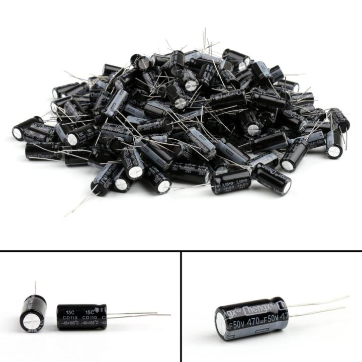 5Pcs- 470uF 50V RADIAL Electrolytic Capacitor 470uF 50V Radial Polarized Aluminum Electrolytic Capacitors 2 Pin Leads Connections Leg