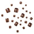 24pcs Rose Gold Solid Color Toe Nails Press On Reusable False Artificial Nails With Adhesive Short Feet Manicure Nail Tips.