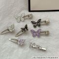 New Silver Color Butterfly Hair Clip Y2K Simple Butterfly Hairpin Fashion Accessories Butterfly Pattern Hairpins. 