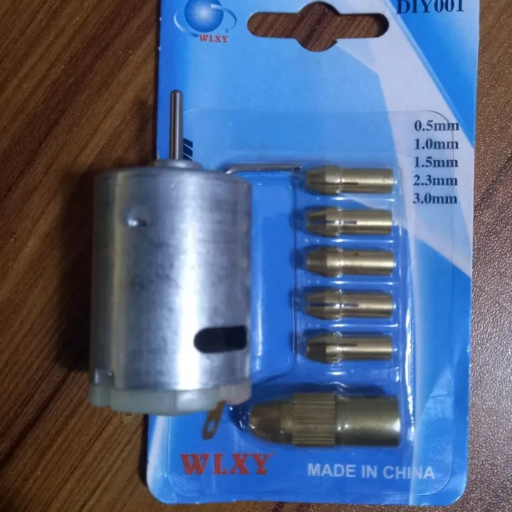 DC%2012V%20Motor%20With%20Mini%20Drill%20Chucks%20Set%205%20In%201%20Electric%20Motor%202.35mm%20Shaft%20Hole%20Micro%20Clamp%20Socket%20Adapters%20Gold%200.5mm%201mm%201.5mm%202mm%202.5mm%203mm%20Drill%20Chuck%20DIY%20Tools%20Set%20-%20Image%206