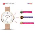 CURREN 9020 Rosegold Mesh Stainless Steel Analog Watch For Women - Rose Gold And White. 