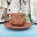 6 pieces Clay tea cup and plate set matir tea cup matir ca cup strong. 