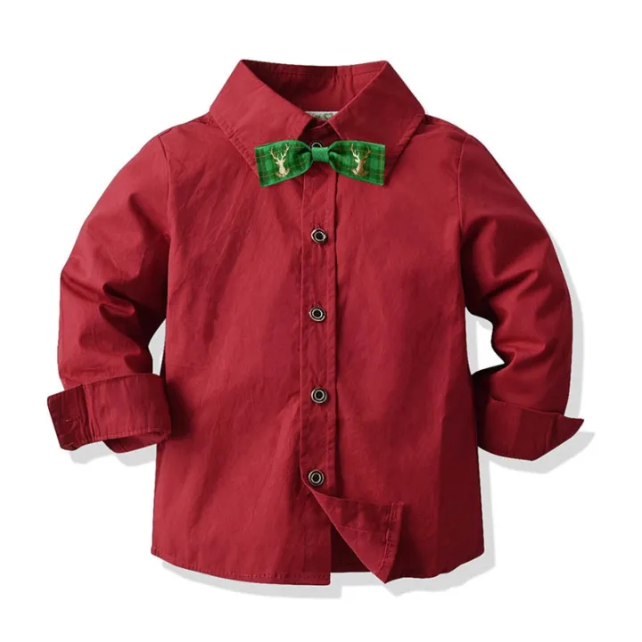 Baby%20Boys%20Shirts%20Children's%20Spring%20Autumn%20Long%20Sleeve%20Yellow%20Lattice%20Gentleman%20Cotton%20Shirt%20Tops%20With%20Bowtie%20Toddler%20Blouse%20-%20Image%202