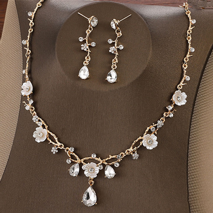 3%20Pcs%20/set%20Creative%20Fashion%20Flower%20Crystal%20Jewelry%20Necklace%20Earrings%20Set%20For%20Women%20Tiaras%20Crown%20Wedding%20Jewelry%20-%20Image%202