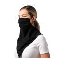 Bandana Face Cover Ear Hanging Scarf- Black.