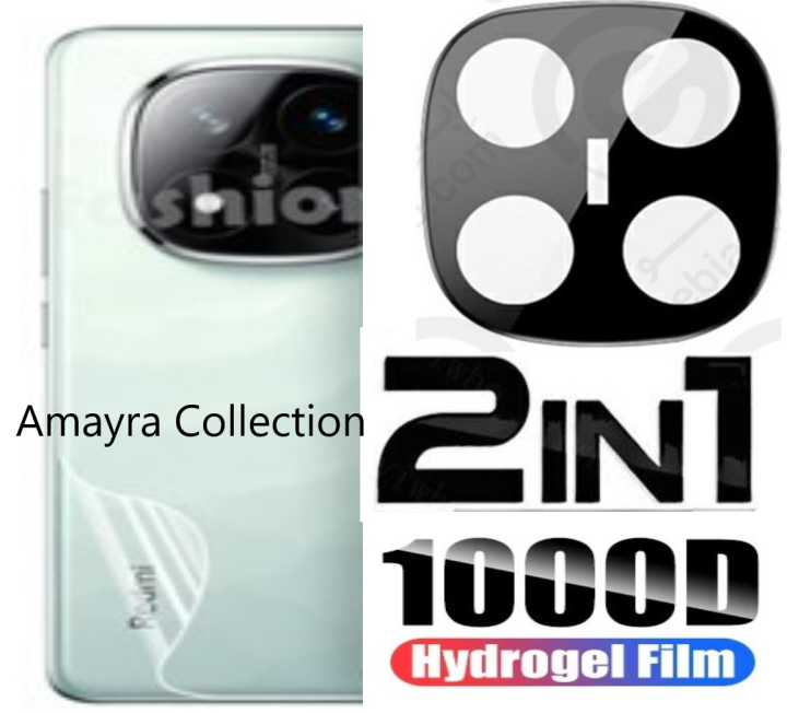 2in1 Back Protector Combo Pack for Xiaomi Redmi Note 14 Pro 5G (Back Hydrogel Poly Protector + 3D Camera Lens Protector Glass)