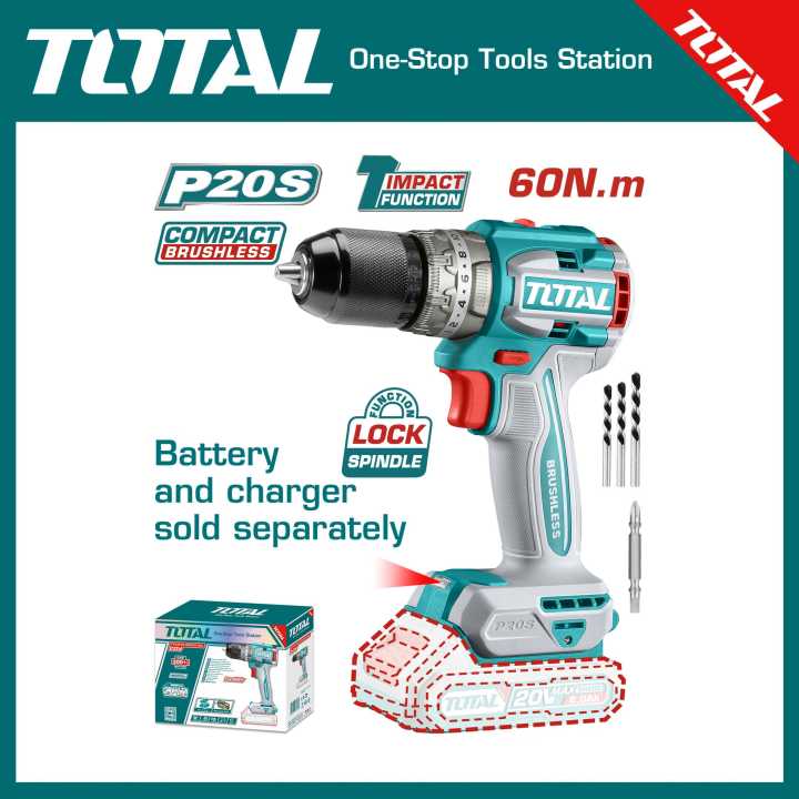 Lithium-Ion compact brushless impact drill (20V) Total-TIDLI20602
