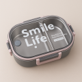 Smile Life 980ml Stainless Steel Lunch Box with Dual Partition – Leakproof & Durable Food Container. 