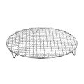 NAMUNY 304 Stainless Multipurpose Steel Round Grill Net with Foot Barbecue Rack Steam Baking Rack Camping Outdoor BBQ Meshes. 