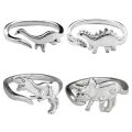 CuteOpen Adjustable Ring Gift for Women Rings Dinosaur Rings Long-necked Dragon Stegosaurus Jewelry.