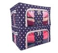 Foldable 24Ltr Steel Frame Clothes Storage Boxes with Zipper Lock System for Cloth Saree Blanket Bed Sheet Shoes Toys Closet Organizer Sari Cover Box....