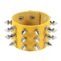 Black Leather Wristband Bracelet Cuff goth gothic punk bracelets women men metal armbands cosplay can be adjusted jewelry. 