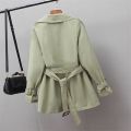 Fashion Women Trench Coat Spring Autumn Vintage Belt Double Breasted Khaki Trench Outwear Slim Office Ladies Overcoat Y541(null). 