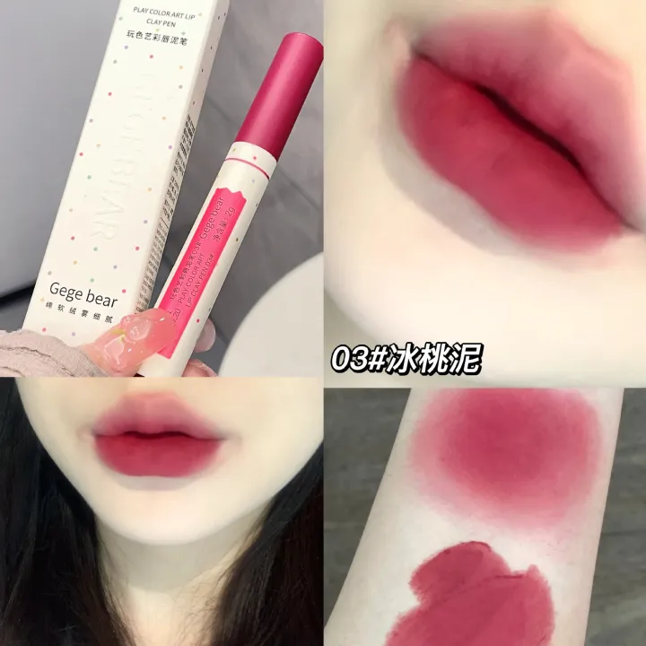 KH%20C%20Gege%20Bear%20Plays%20With%20Color%20Art%20Color%20Lip%20Mud%20Pen%20Matte%20Velvet%20Matte%20Lipstick%20White%20Makeup%20Is%20Not%20Easy%20To%20Touch%20The%20Cup%20Lip%20Gloss%20-%20Image%202