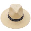 Wide Brim Straw Hat Leisure Summer Cap Jazz Panama Fedora Fashion Travel Leisure Sun Hat For Women Men Style. 