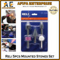 Reli 5pcs Mounted Stones Set 1/4Inch Shank Rotary Tools. 