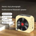 2024 New Retro Vinyl Wireless Bluetooth Speaker Alarm Clock Small Record Player Portable High-quality Audio Home Smart Stereo. 