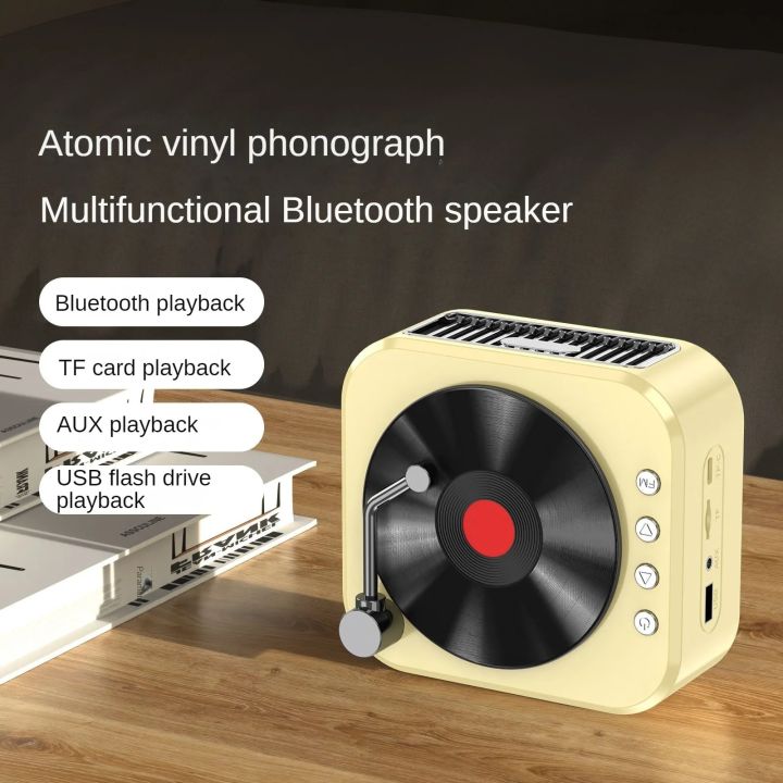 2024%20New%20Retro%20Vinyl%20Wireless%20Bluetooth%20Speaker%20Alarm%20Clock%20Small%20Record%20Player%20Portable%20High-quality%20Audio%20Home%20Smart%20Stereo%20-%20Image%203