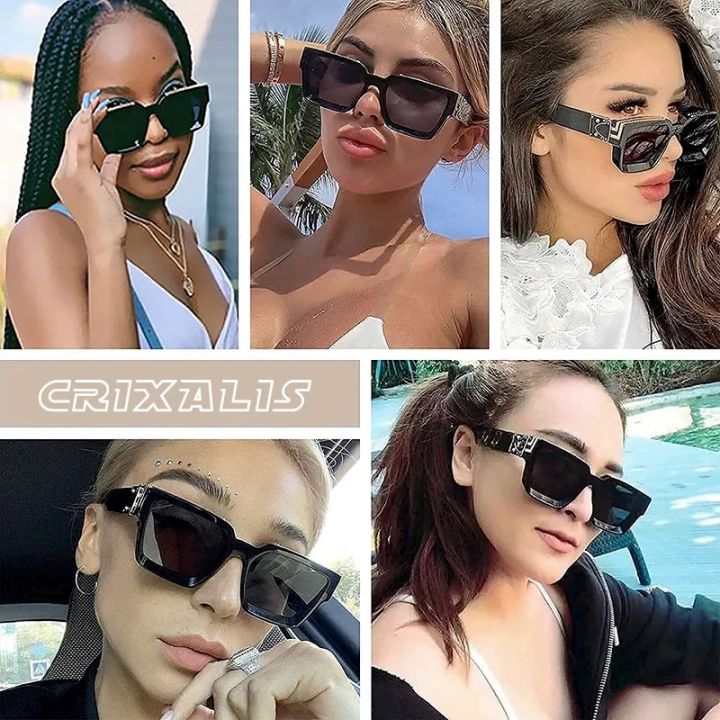 Luxury Brand Fashion Steampunk Sunglasses Women 21 Colors Square Anti-glare Driving Sun Glasses For Men zonnebril dames
