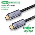 USB4.0 20Gbps Thunderbolt 3 USB C to C Cable PD 100W 5A Fast Charging USB Type C to C Cable 8K@60Hz Cable For Macbook Pro 2/3m. 
