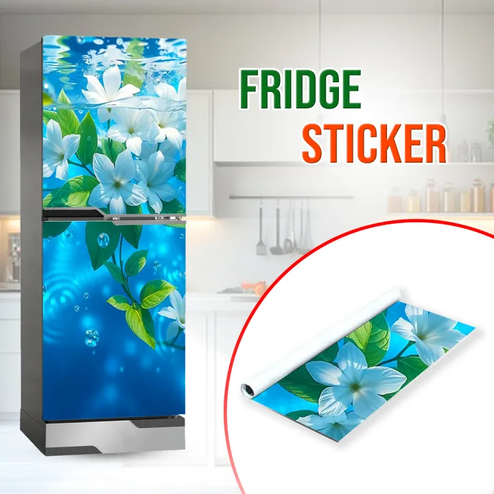Fridge Stickers Beautiful Fridge door Decorative Sticker Wallpaper ...