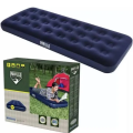 Bestway Single Air Bed / Semi Double Inflatable Mattress (39x74x8.5cm) Portable, Durable Flocked Comfort Bed | Best for Home, Camping, Outdoor Travel | High Load Capacity 330 LBS + Free Electric Pump. Blue Comfortable Sleeping Solution Outdoor Adventures. 