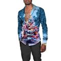 Christmas Theme 3D Printed Men's Button Shirts Fashion Long Sleeve Blouse Holiday Party Tops New Year Couple Streetwear Clothing. 