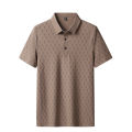Summer men's lapel BT shirt business casual high elastic non-marking ice silk thin short sleeve polo shirt men's one piece dropshipping.