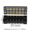 Terminal Block With Cover Connector TB-2506 600V 25A 6-Pole Double Row Screw Fixed Barrier Wire Crimp 6 Position Panel Mount.